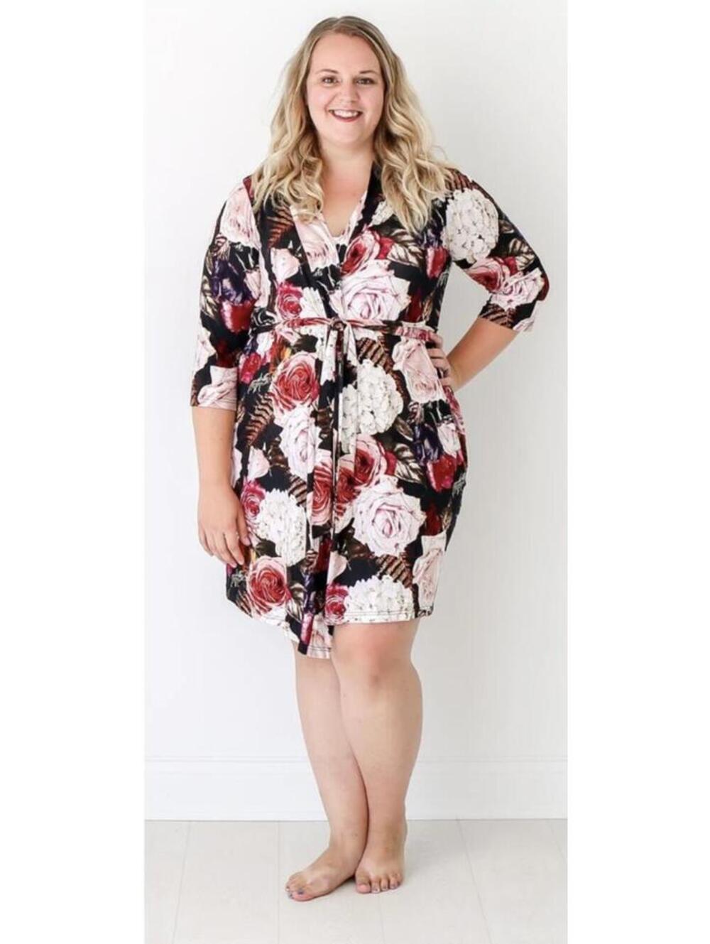 NWT Posh Peanut Zoey Floral Mommy Robe 2XL Bamboo